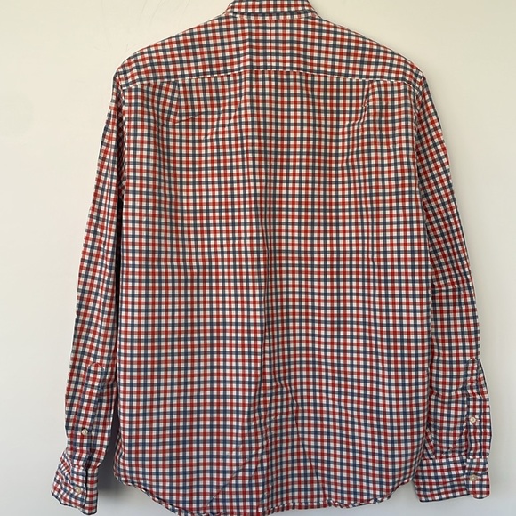 J. Crew Red and Blue Gingham Casual Button Down Shirt Medium 2 Ply 100% Cotton - Picture 8 of 15